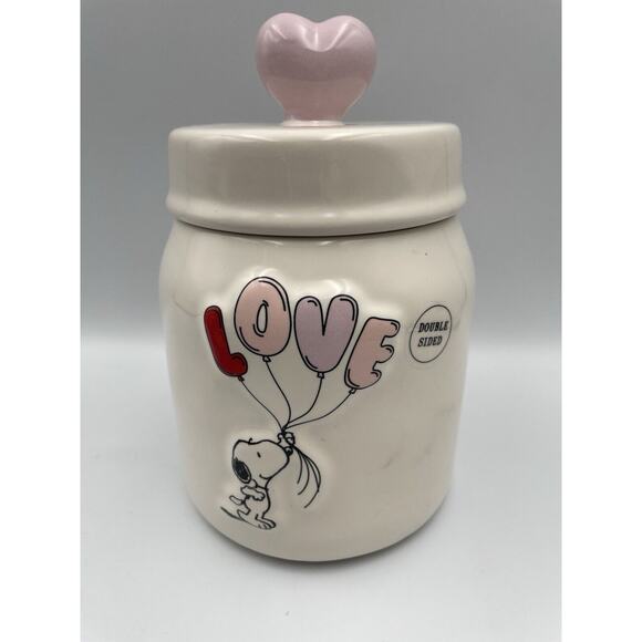 NEW 2025 Rae Dunn Peanuts “Made With Love” Snoopy Valentine's Day Canister Jar - Picture 2 of 10